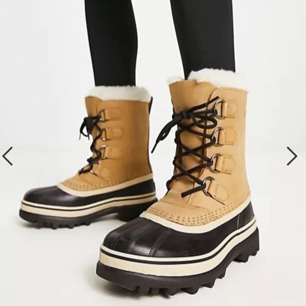 Sorel Caribou Winter Boots - Women's Waterproof Nubuck Leather Size 9